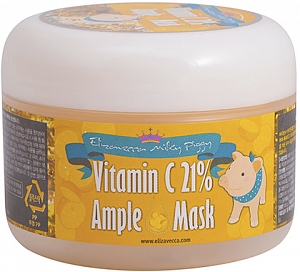 Elizavecca~Тонизирующая маска с витамином C и эффектом сияния~Milky Piggy Vitamin C 21% Ample Mask