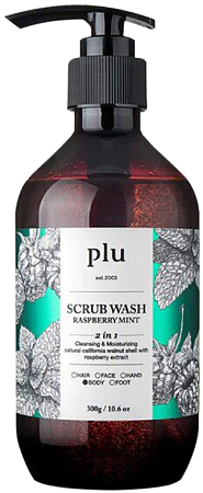 PLU~Гель-скраб для душа с малиной и мятой~Scrub Wash Raspberry Mint